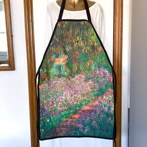 NWOT Artist Long Apron | Claude Monet BBQ Apron | Impressionist Artwort